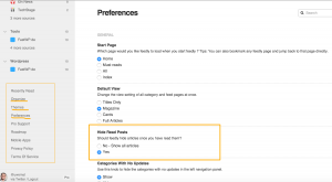 feedly weitere Einstellungen